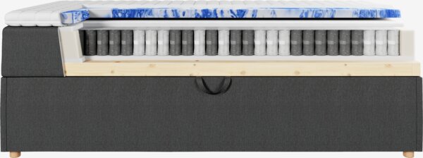 Boxspring 140x200 TYSLA + EKSO grijs-40 hard