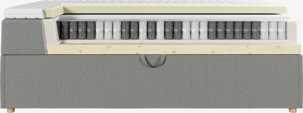 Kontinentalseng 140x200 TYSLA + MURU grå-23 Fast