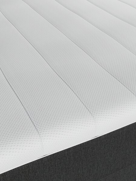 Letto boxspring 90x200 cm VELFJORDEN + FLYA Grigio-40 Rigido