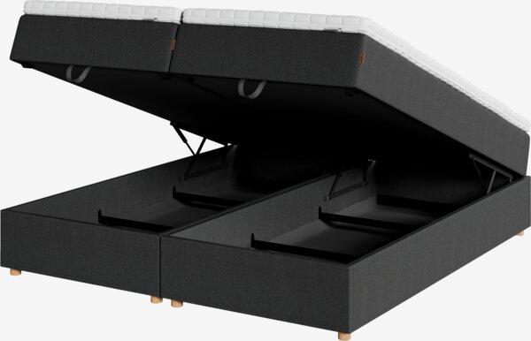 Boxspring 90x200 HOLMELVA + MURU grijs-40 heel stevig