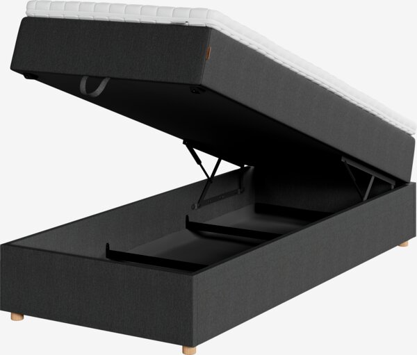 Κρεβάτι τύπου continental 90x200 HOLMELVA+EKSO Γκρι-40 πολύ