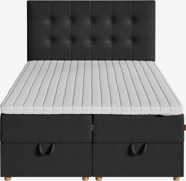 Boxspring 140x200 HOLMELVA + KOLA grijs-40 heel stevig
