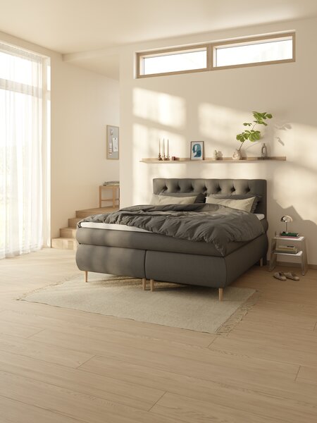 Boxspring 160x200 ANDELVA + RESA grijs-40 medium