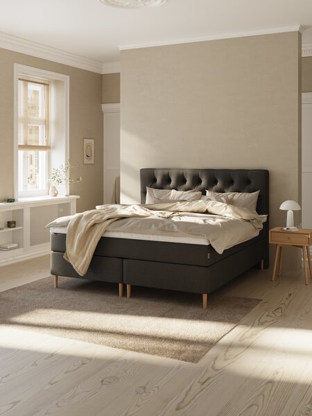 Kontinentalseng 180x210 HEMLA + RESA grå-40 Medium