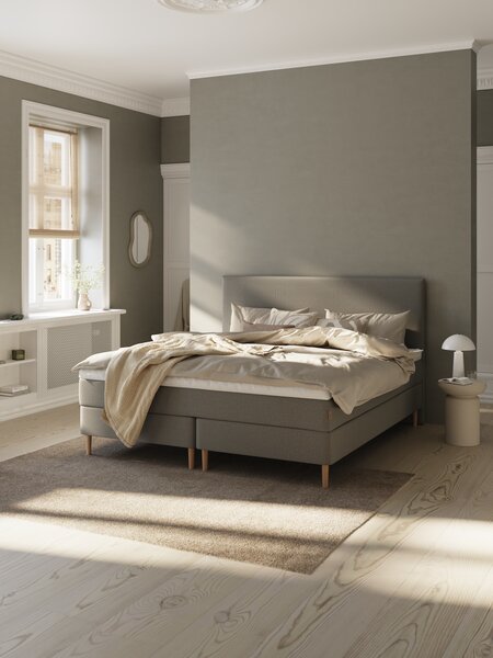 Kontinentalseng 90x200 NEVLA + MURU grå-23 Medium