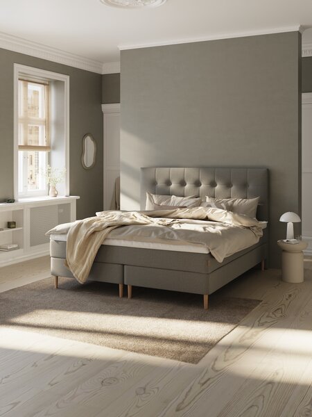 Kontinentalseng 90x200 NEVLA + MURU grå-23 Medium