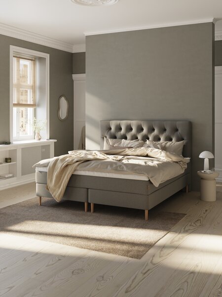 Kontinentalseng 90x200 NEVLA + MURU grå-23 Medium