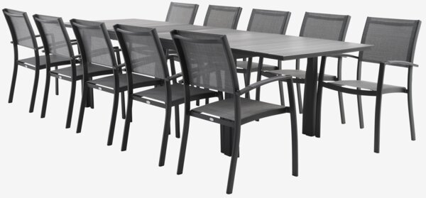 MOSS D214/315 sto + 4 STRANDBY stolice siva