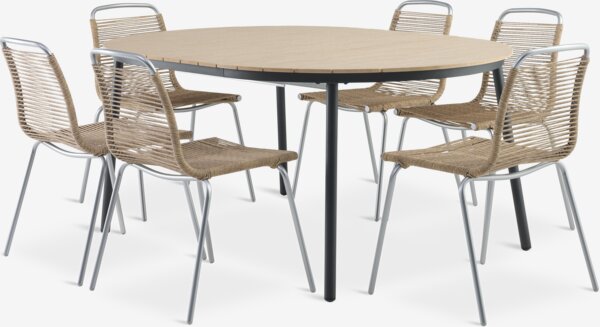 AKTIVEN D118/168 sto + 4 MIDDAGSBERGET stolice natur