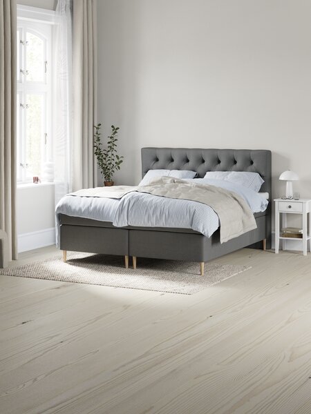 Kontinentalseng 90x200 SOKNA + TOSEN grå-40 Medium