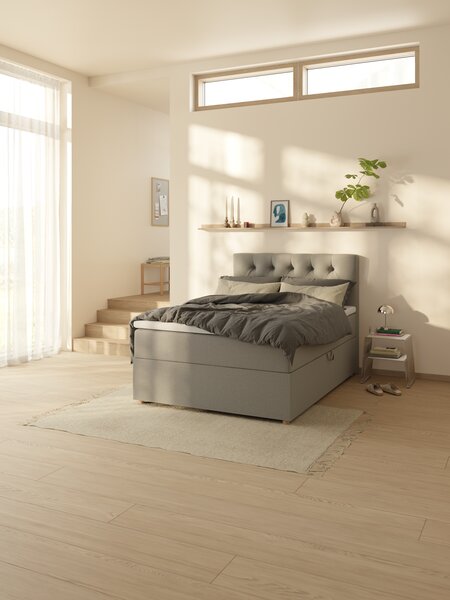 Kontinentalseng 140x200 TYSLA + MURU grå-23 Fast