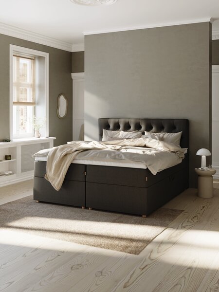 Kontinentalseng 150x200 TYSLA + EKSO grå-40 Fast