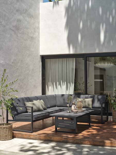 Loungeset VONGE 6 pers. zwart