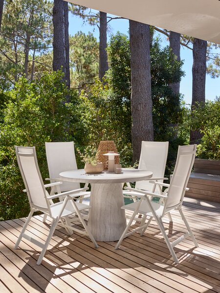 Stół ogrodowy SKARSLIA Ś110 trawertyn