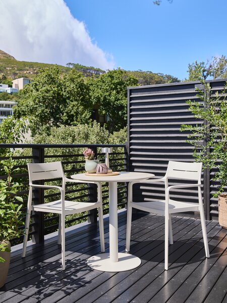 VAMDRUP Ø70 stůl + 2 INGSTRUP židle béžová