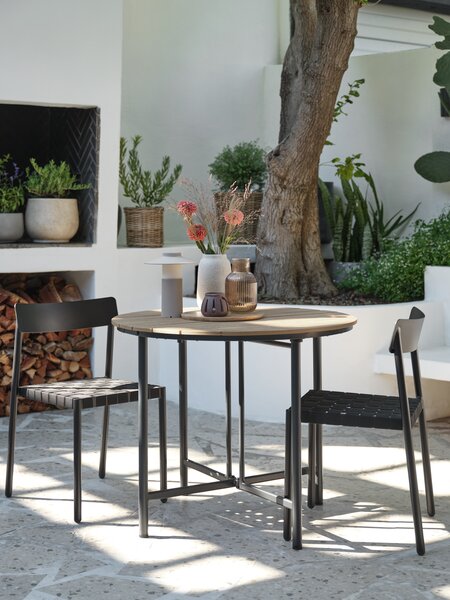 Стіл HOVVIG д.10/90 натура + 2 Стільці HAGLEBU чорний