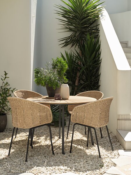 Table RANGSTRUP Ø110 + 4 chaises TUERNE naturel