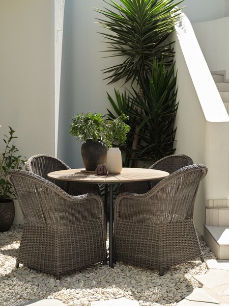 RANGSTRUP D110 table natural + GAMMELBY chair grey