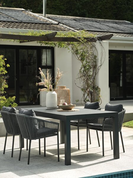 Table de jardin HESTEHAVE l95xL205/275 noir