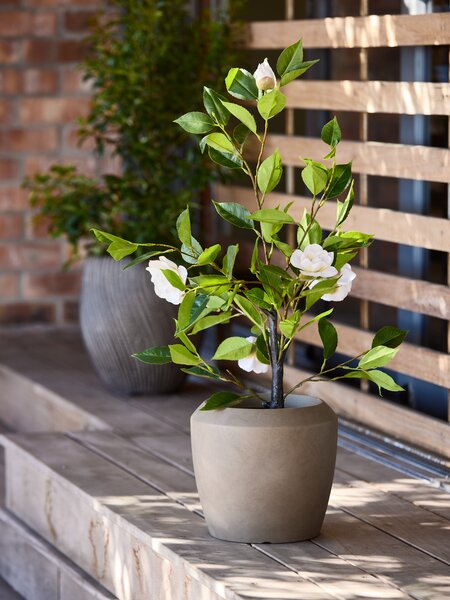 Kunstig plante SOLOPGANG H80 hvid rose