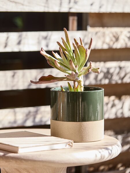 Macetero KRAGE Ø16xA15 verde oscuro