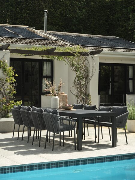 Table de jardin HESTEHAVE l95xL205/275 noir