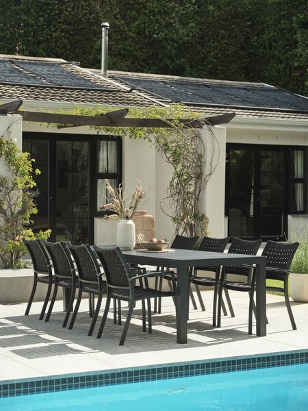 Table de jardin HESTEHAVE l95xL205/275 noir