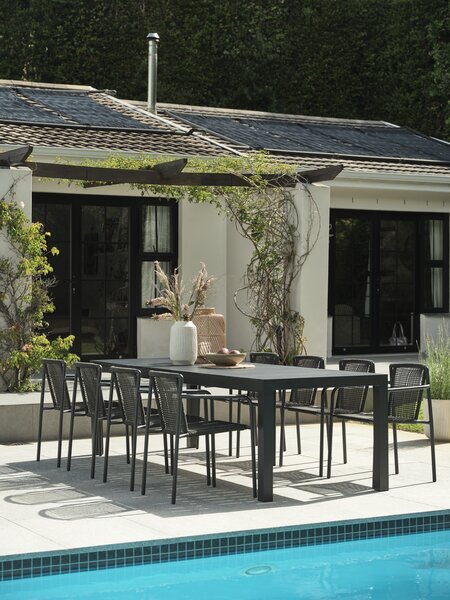 Table de jardin HESTEHAVE l95xL205/275 noir