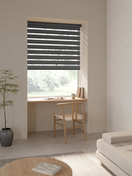 Rolgordijn duo ALSTEN 220x180 grijs met cassette