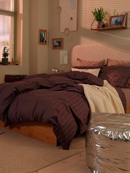 Sateen duvet cover set NELL King dusty grape