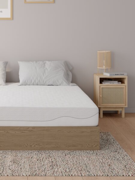 Divan base FOLDAGER Single end lift natural oak colour