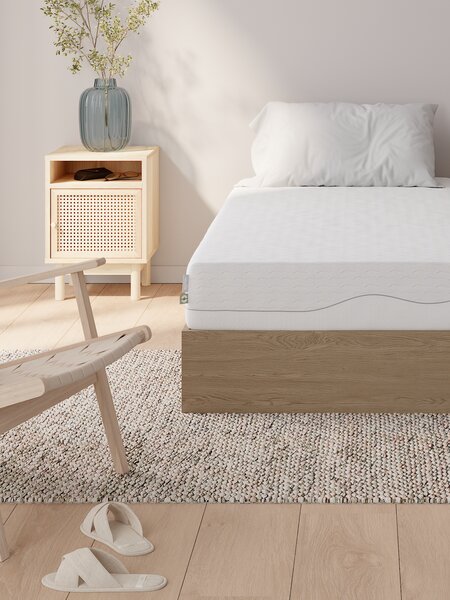 Divan base FOLDAGER Single end lift natural oak colour