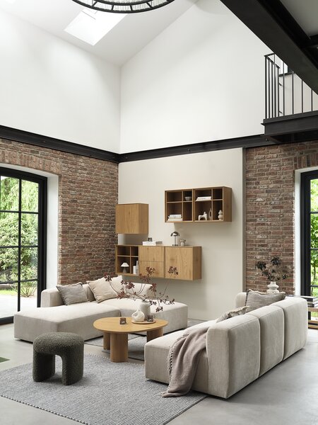 Kanepe modülü SKEJBY açık sol köşe bej kumaş