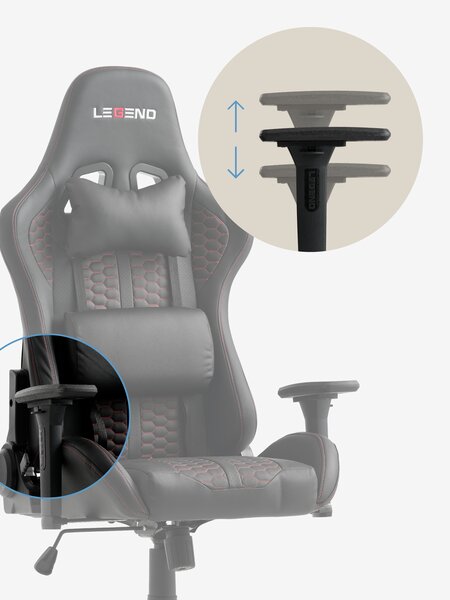 Silla gaming NIBE polipiel negro/rojo