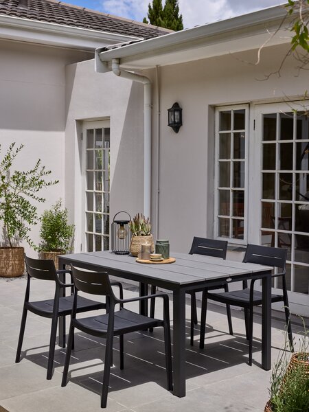 MARIELYST D205 stol siva + 4 INGSTRUP stolice crna