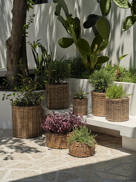 Planter basket ORRE D41/30 kubu brown set of 2