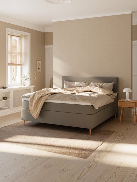 Boxspring krevet 180x200 cm TYRIA + FLYA siva-23 srednje tvr