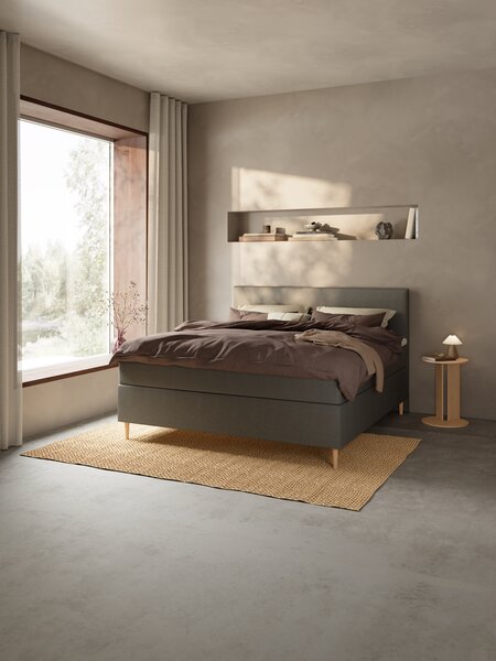 Kontinentalseng 90x200 TYRIA + FLYA grå-40 Medium