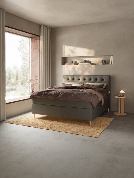 Kontinentalseng 90x200 TYRIA + FLYA grå-40 Medium