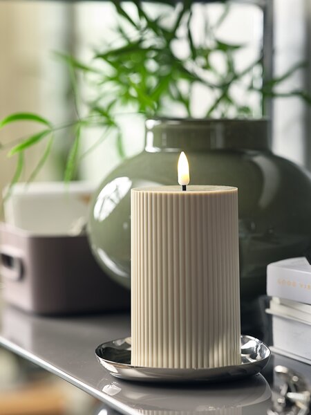 LED-kubbelys AKSEL Ø6xH9cm beige