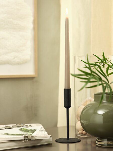 Tafelkerze DINES H28 cm warmgrau 4 Stk./Pck.