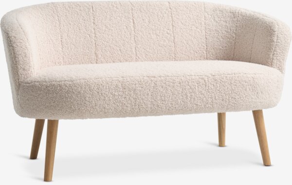 2-zitsbank GLOSTRUP off-white teddy stof