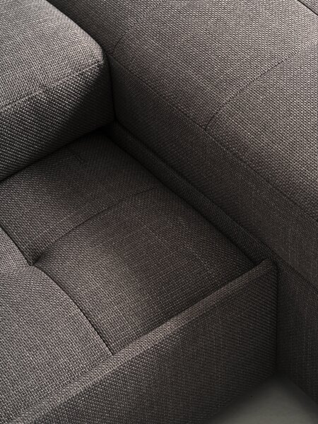 Sofa bed chaise longue TEGLHUSE grey fabric