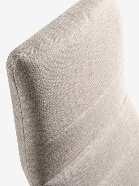 Lenestol KUNDBY beige stoff/natur eikefarget finér