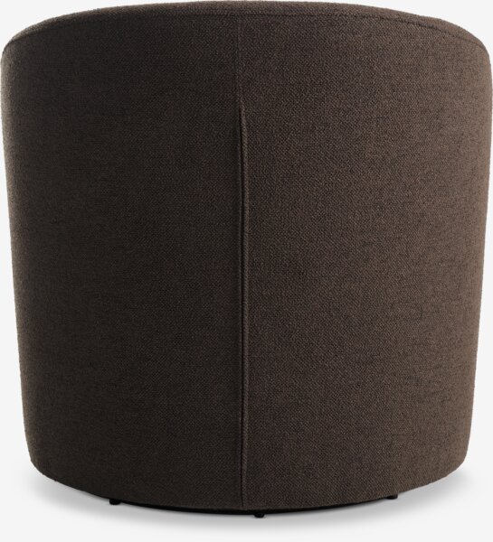 Lounge chair ANDRUP swivel dark brown fabric