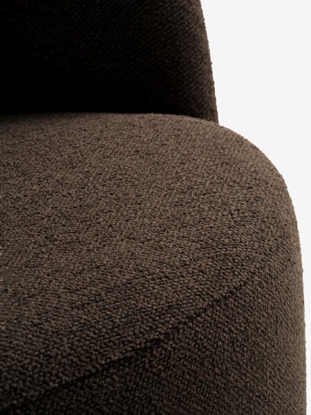 Lounge chair ANDRUP swivel dark brown fabric