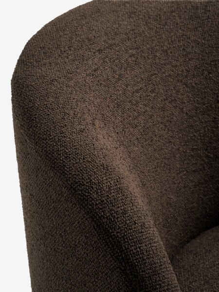 Lounge chair ANDRUP swivel dark brown fabric