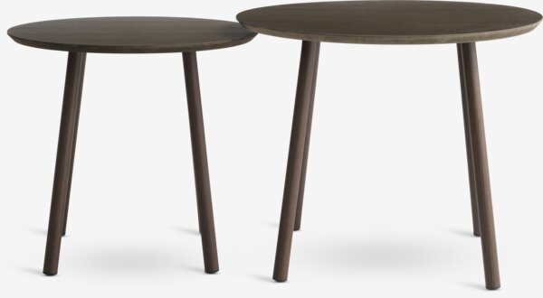 Settbord MUNKEBO Ø55/Ø45 mørk eikefarget 2stk