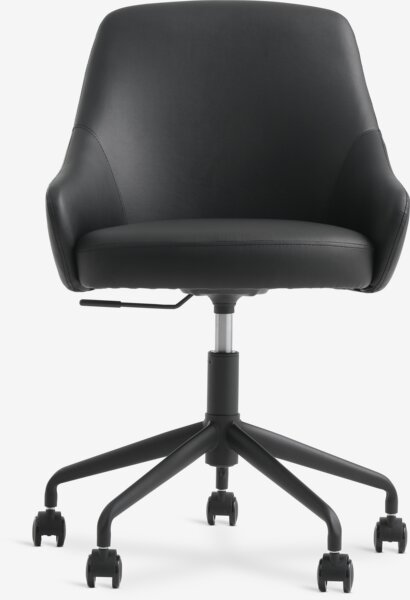 Desk chair ROSTRUP black faux leather