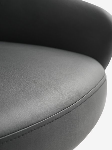 Desk chair ROSTRUP black faux leather